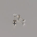 Silver Twisted Cake / 3mm Pair