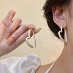 28# white oil drop love earrings