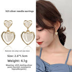 36#925 Silver Needle Earrings Pair