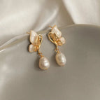 Butterfly Freshwater Pearl-Silver Needle