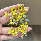 Unique braided flower sunflower stud earrings