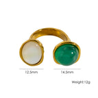 YTR260105-3-Green Agate White Shell