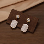 B-1030 [Birthstone-Baroque Earrings] / April