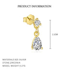 E4823-Yellow Gold/Single Drop-Shaped / 925 Silver