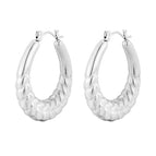 Wheat Hollow Earrings Steel Color MS-009