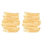 18K Real Gold Stripe Pleated 8175