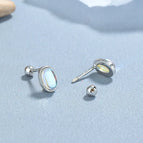 A Pair of Silver Moonstone Thread Style