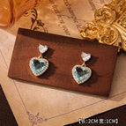 9#Blue Heart Crystal Earrings