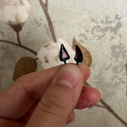 MZ-00593 Black Pink Ear Bone Studs Pair