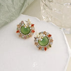 Green Opal Hand-Made Earrings