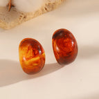 Brown Ball-Shaped Earrings
