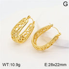 28 * 22mmu-Shaped Hollow / Gold / 1 Pair/Package