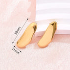 30x11mm (Needle Thickness: 0.5mm) / Irregular Glossy Earrings (Gold) / 1 Pair/Package