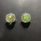 E1898圆形--嫩绿双生花