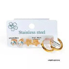 Zircon Flower Hoop Earrings Set 0448