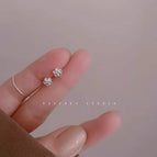 27 # Small Earrings - Five-leaf Flower Silver