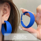 0696 Sapphire Blue Wide C-shaped Ear Cuffs