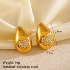 (Vacuum Plating) Gold Water Drop Earrings 1