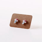 Pink Mushroom Stud Earrings