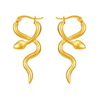 Glossy Snake Earrings Gold