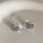 Zircon Crystal Butterfly Earrings 925 Silver Needle Real Gold Plated