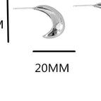 Half Moon Hollow Earrings Steel Color CP-001 / 18K