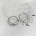 Ring Hollow Earrings-Steel Color