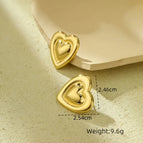 Heart-Shaped Gold Earrings / 18K
