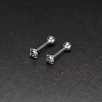 Silver Claws with Colorful Zirconia / 3mm Pair