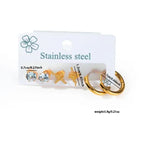 Zircon ECG Hoop Earrings Set 0447