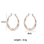Large Size Diamond Cut Surface Ear Ring-Silver