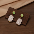 B-1030 [Birthstone-Baroque Earrings] / August