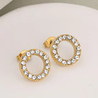 White Stone / Gold / 1 Pair/Package