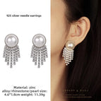 62#925 Silver Needle Earrings Pair