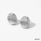 Silver Vertical Oval Earrings D2753