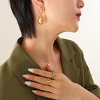 F008-Golden Water Drop Earrings