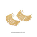 【2969】 Gold Tassel Mosquito Coil Ear Clips