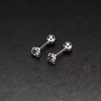 Silver Claws with Colorful Zirconia / 4mm Pair