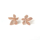B135 Flower Stud Earrings Rose Gold