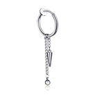 Hanging Cone + Hanging Ball Ear Clip Steel Color