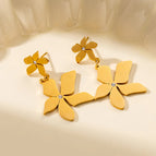 Golden Windmill Flower Earrings
