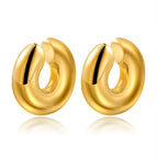 Glossy Hollow Ear Clip Gold-MS207