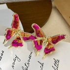 2308150 Pastel Color Sequin Butterfly Earrings (S925 Silver Needle)