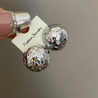 3785 Silver Round Flashing Hemisphere 925 Silver Needle