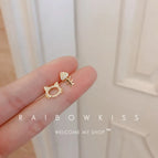 Cat Fishbone Ear Studs