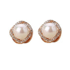 Pearl [8mm] Stud Earrings- Gold
