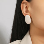 #B3 oval colored glaze glass white