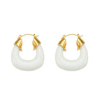 Exaggerated Acrylic U-Shaped Earrings-White