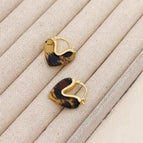 European and American Style Heart Leopard Print Earrings