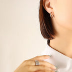 F617-Steel Polygonal Earrings